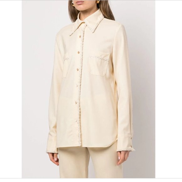 St. John Fresca Di Lana Wool Blouse - Picture 1 of 9